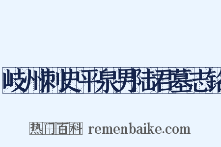岐州刺史平泉男陆君墓志铭是什么意思的图片